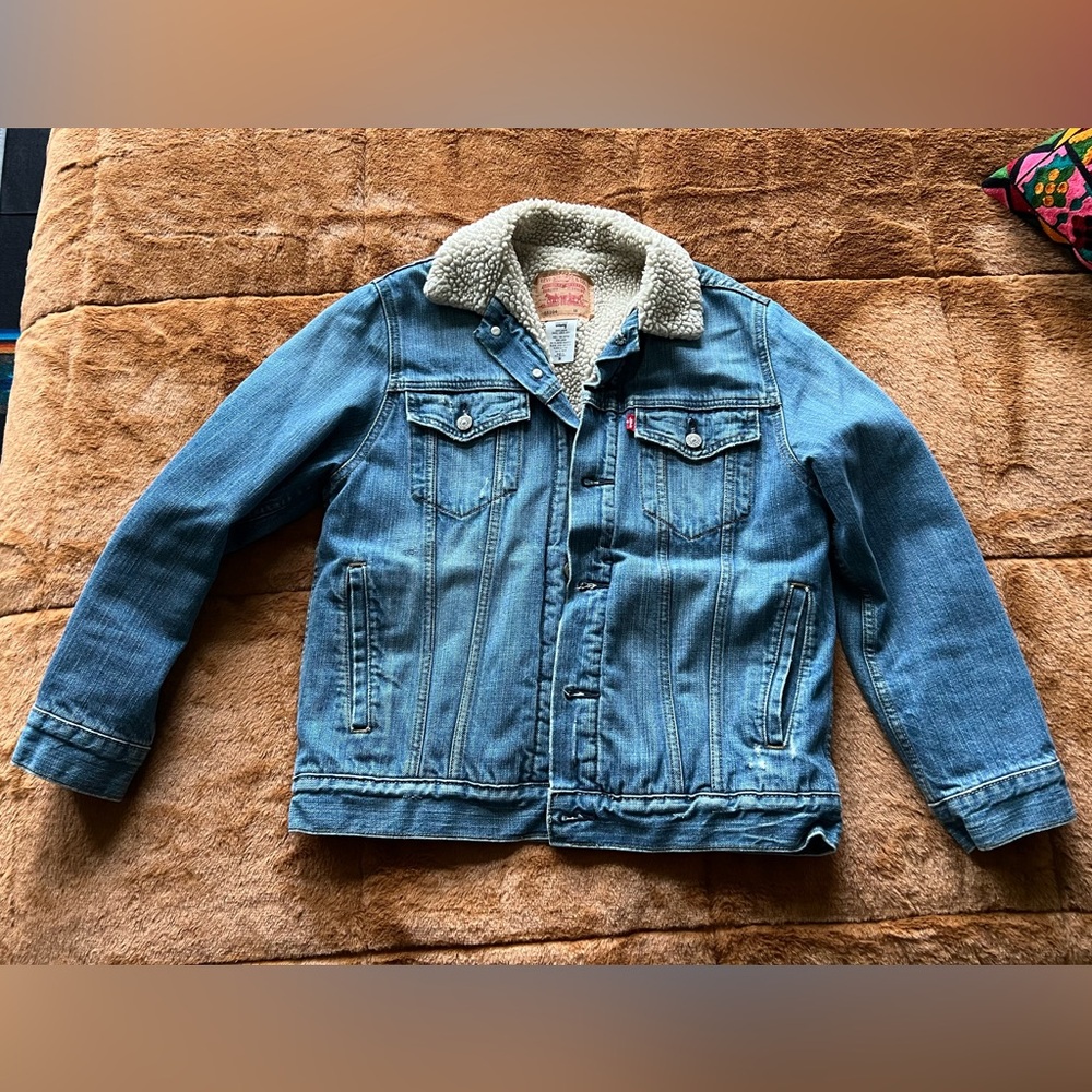 Levi's Light Blue Denim Sherpa Lined Jean Jacket